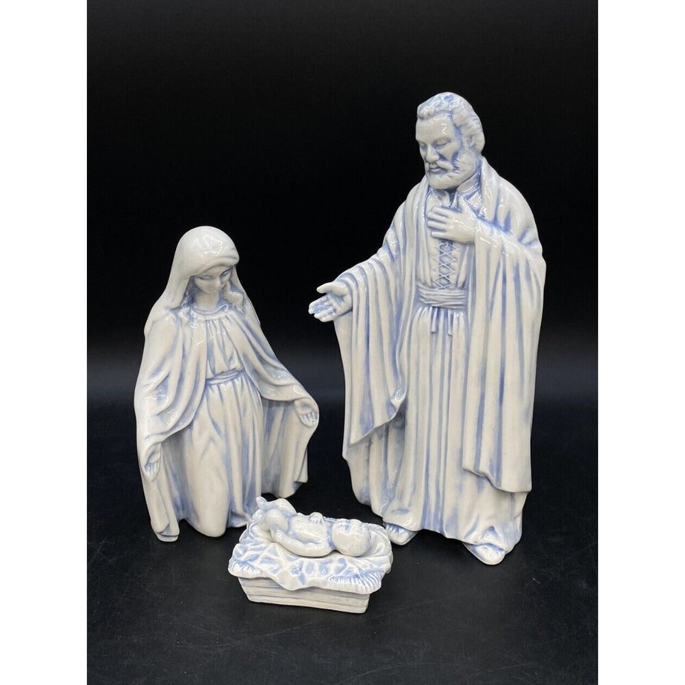 Duncan Mold 4 Piece Nativity Joseph Mary Baby Jesus & Manger Crèche 1987